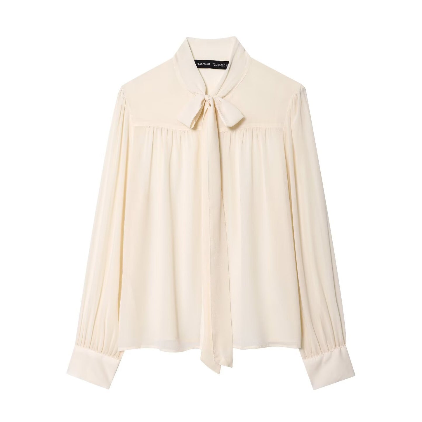 Bow collar chiffon top