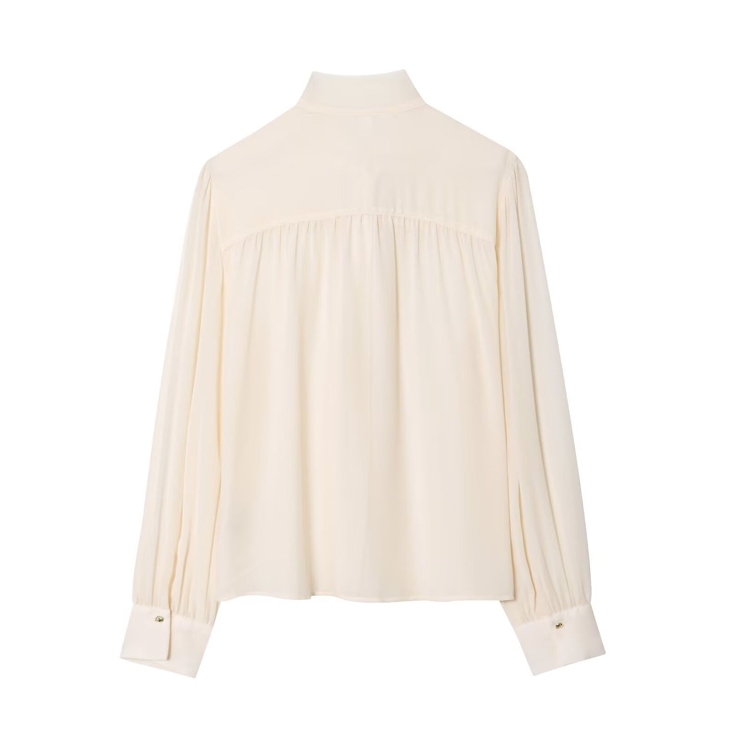 Bow collar chiffon top